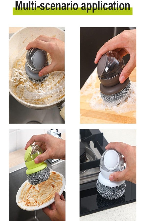 Tusmad 2024 New Press Out Liquid Pot Brush Kitchen Astronaut Non-Stick Oil Dishwashing Brush Cleaning Kitchen Automatic Detachable Dispenser Pack 1 - Image 3